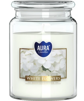 Bispol Świeca Zapachowa w Szkle 500 g Białe Kwiaty