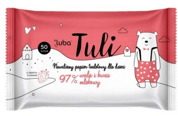 Luba Papier toaletowy nawilżany zapachowy dla dzieci 97% wody i Kwasu Mlekowego 50 szt