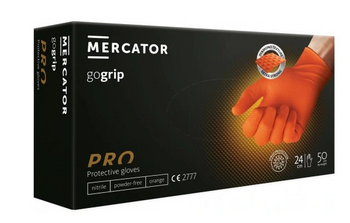 Mercator Go Grip Orange Rękawiczki jednorazowe nitrylowe M 50 szt.Pomarańczowe