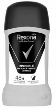Rexona Men Invisible Black + White Antyperspirant w sztyfcie 50 ml