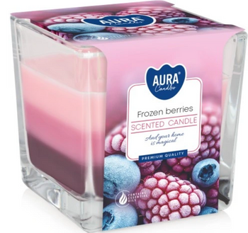 Bispol Świeca zapachowa w szkle trójkolorowa 170 g  Mrożone Jagody