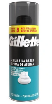 Gillette Sensitive Pianka do golenia do wrażliwej skóry  Zielona 400 ml