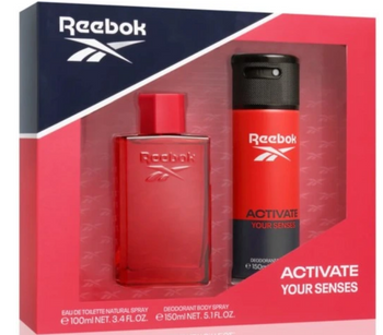 Reebok Activate Your Senses Męski Zestaw Upominkowy Dezodorant 150 ml + Woda Toaletowa 100 ml