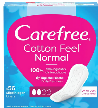 Carefree Wkładki Cotton Unscented Nieperfumowane 56 szt