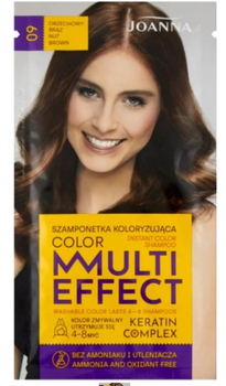 Joanna Multi Effect Color Keratin Complex Szamponetka -09 Orzechowy Brąz 35 g