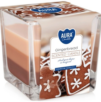 Bispol Świeca zapachowa w szkle trójkolorowa 170 g Pierniczki