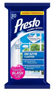 Presto Ściereczki do szyb i luster 30 szt