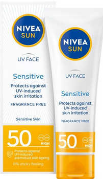 Nivea SUN Przeciwsłoneczny Krem do twarz dla skóry wrażliwej SPF50 50 ml
