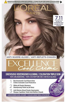 L'Oreal Paris Excellence Cool Creme Farba do włosów 7.11 Ultrapopielaty Blond