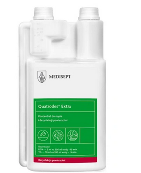 Quatrodes Extra 1 L Koncentrat do mycia i dezynfekcji powierzchni Medisept