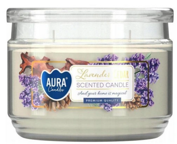 Bispol Świeca Zapachowa  w szkle z dwoma knotami 280 ml   Lawenda -Cedr