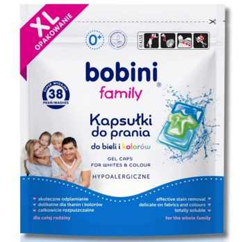 Bobini Family Kapsułki do prania do bieli i kolorów 38 szt