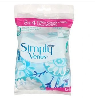 Gillette Simply Venus2 Jednorazowe maszynki do golenia 12 szt.