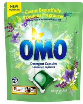 Omo Kapsułki Uniwersalne Do Prania Biała Orchidea i Mięta 42 szt