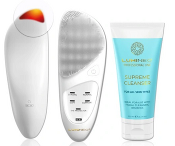 Lumineo Szczoteczka do twarzy SONIC Biała + Żel do każdej cery