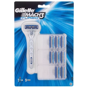 Gillette Mach 3 Turbo Maszynka do golenia + 9 szt. wkład do maszynki