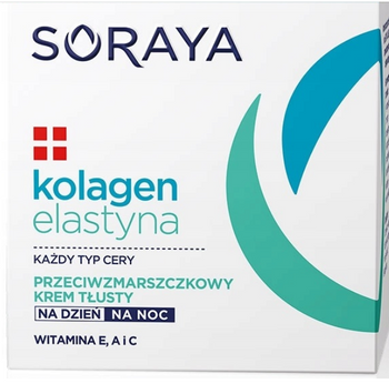 Soraya Kolagen Elastyna Krem do twarzy Przeciwzmarszczkowy tłusty na dzień i noc 50 ml
