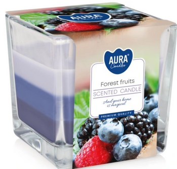 Bispol Świeca zapachowa w szkle trójkolorowa 170 g  Owoce Leśne