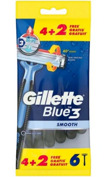 Gillette  Blue3 Smooth Maszynka jednorazowa do golenia 4+2 szt