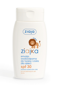 Ziajka Emulsja wodoodporna do twarzy i ciała dla dzieci spf 30 125 ml