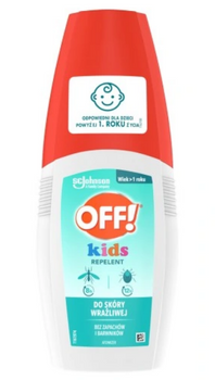 OFF Kids Płyn Repelent Przeciwko Komarom, Kleszczom dla Dzieci 1+ 100 ml