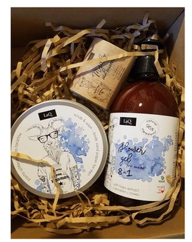 LAQ.Zestaw Men Kozioł żel 500ml +peeling+ mydełko