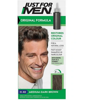 Just For Men Medium Dark Brown H40 Szampon koloryzujący do włosów Średni Ciemny Brąz   60g