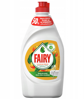 Fairy Clean&Fresh  Płyn do Mycia Naczyń Pomarańcza z Trawą Cytrynową 450ml