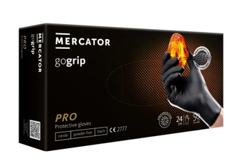 Mercator Go Grip  Black Rękawiczki jednorazowe nitrylowe L 50 szt. Czarne