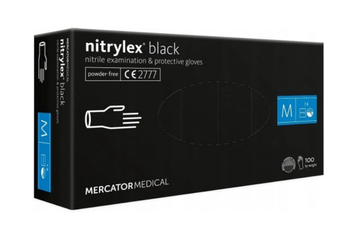 Mercator Nitrylex Black Rękawiczki jednorazowe nitrylowe M 100 szt. Czarne