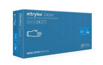 Mercator Nitrylex Classic Rękawiczki jednorazowe nitrylowe M 100 szt.  Niebieskie