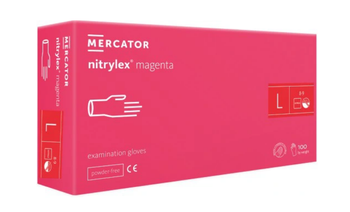 Mercator Nitrylex Magenta Rękawiczki jednorazowe nitrylowe L 100 szt. Różowe